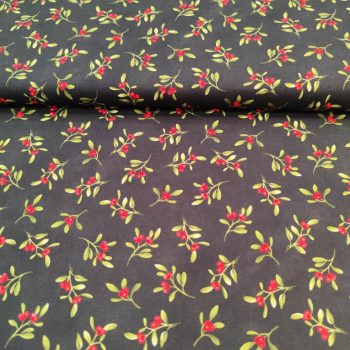 Tela de algodón 100% con estampado de muérdago de Navidad referencia HG-351599 para costura y decoración