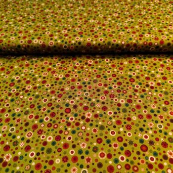 Tela de patchwork verde musgo con estampado pequeño Kim Diehl referencia PATT2020 para costura tradicional
