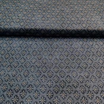 Tejido de algodón 100% color azul zafiro con sutil estampado lineal para labores de patchwork y costura