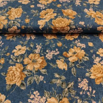 Tela de algodón japonesa con estampado floral delicado para proyectos de patchwork y costura creativa
