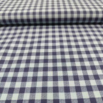 Tela de algodón 100% con estampado de cuadros Vichy azul para patchwork y costura