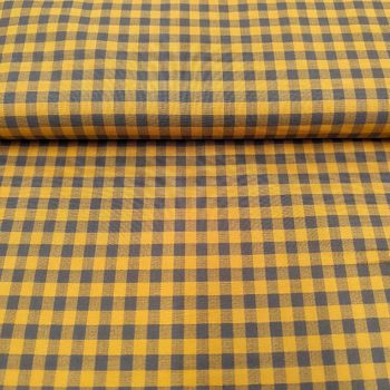 Tela Patchwork Vichy Amarillo de algodón con cuadros clásicos pequeños