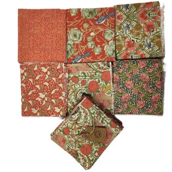 Pack de telas Tilda Songbird tonos azules y rosas para patchwork - Mercería Karmele.
