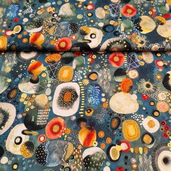 Tela patchwork flora form** con diseño modernista geométrico en algodón 100% de 1,10m de ancho