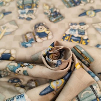 tela estampada con ositos viajeros