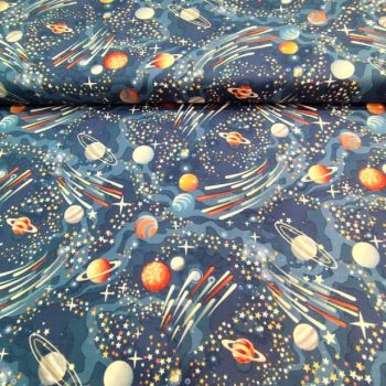 Tela de algodón infantil con estampado del espacio y planetas Milky Way referencia 2117G para patchwork