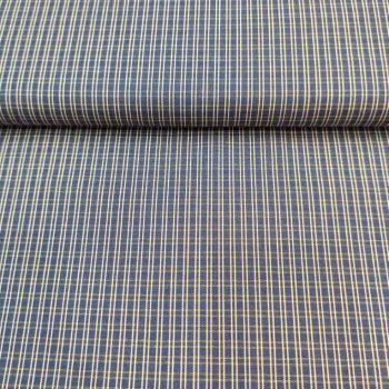 Tela country vichy oscuro azul de algodón rustico cuadro pequeño para patchwork