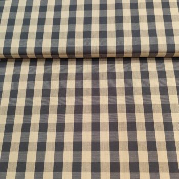 Tela country vichy grande gris de algodón rustico para patchwork y costura