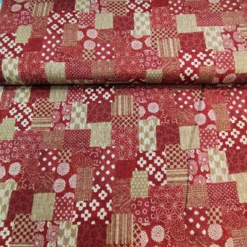 Tela tramada japonesa patch vino de algodón para patchwork y proyectos textiles