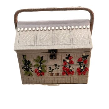 Costurero bordado casa de fresas para organizar útiles de costura y patchwork